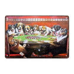 vintage dog metal plate