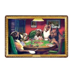 metal plate dogs playing poker