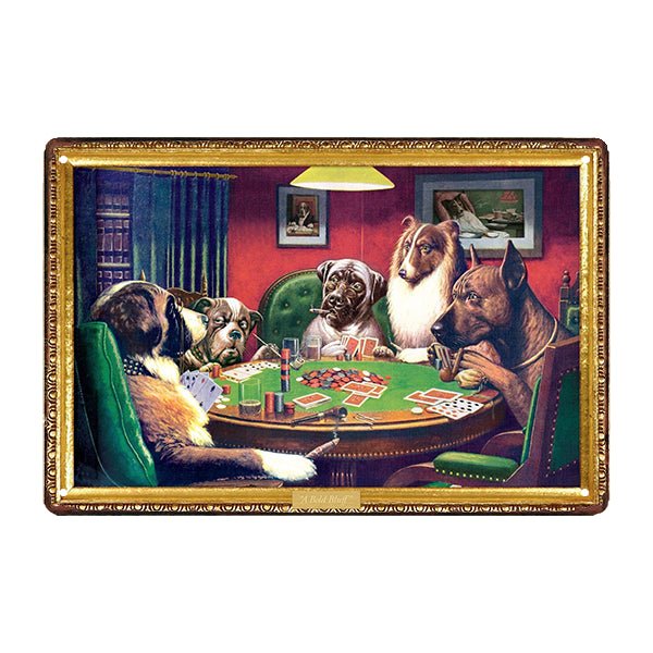 metal plate dogs playing poker metal plate dogs playing poker