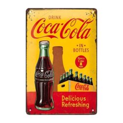 metal plate coca cola delicious refreshing drink