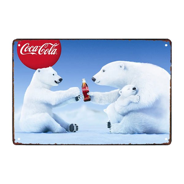 metal plate coca cola white bear metal plate coca cola white bear