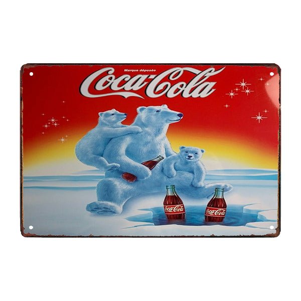 metal coca cola polar bear plate metal coca cola polar bear plate