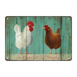 metal plate kitchen hen rooster