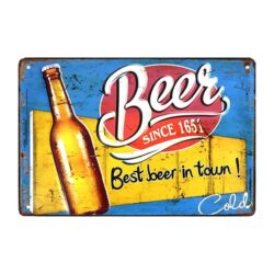 beer deco metal plate