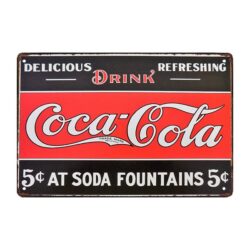 metal deco coca plate