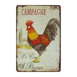 metal plate deco rooster