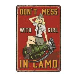 metal deco pin up military plate