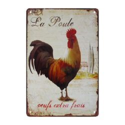metal plate deco hen 1