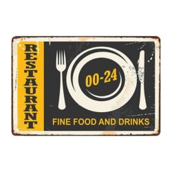 metal plate deco restaurant