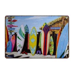surf deco metal plate