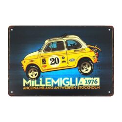 metal deco vintage wall plate cars racing
