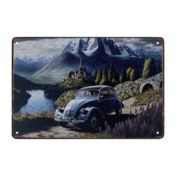 metal plate decor mountain