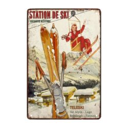 metal plate decor ski