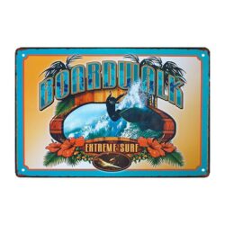 decorative vintage surfing metal plate