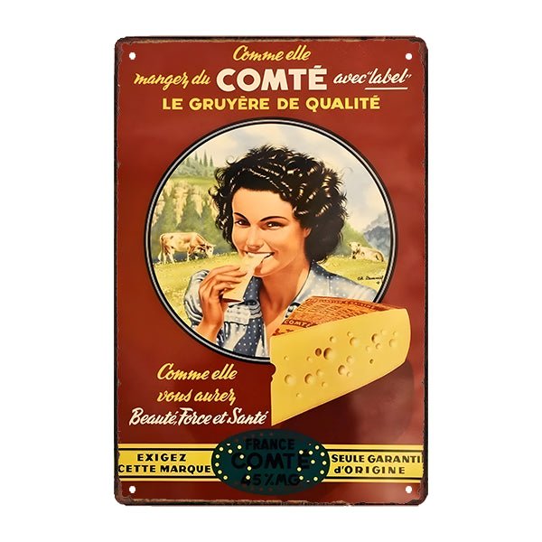 old fromage comte advertising plate old fromage comte advertising plate