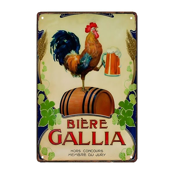 beer gallia advertising plate beer gallia advertising plate