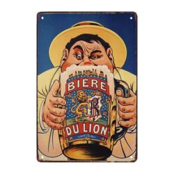 beer le lion advertising plate