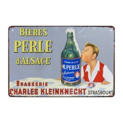 advertising plate beer perle d alsace by hardy