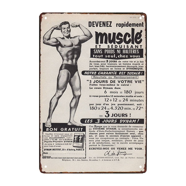 bodybuilding advertising plate in metal deco bodybuilding advertising plate in metal deco