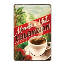 colombian coffee advertising plate
