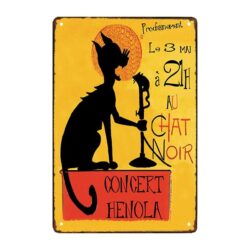 black cat advertising plaque