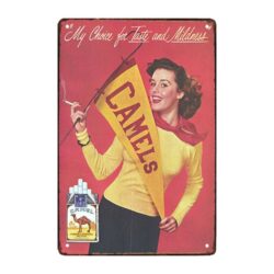 advertising plate cigarettes camel en tole