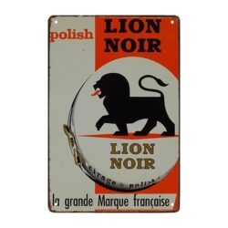 black lion shoe shine advertising plate