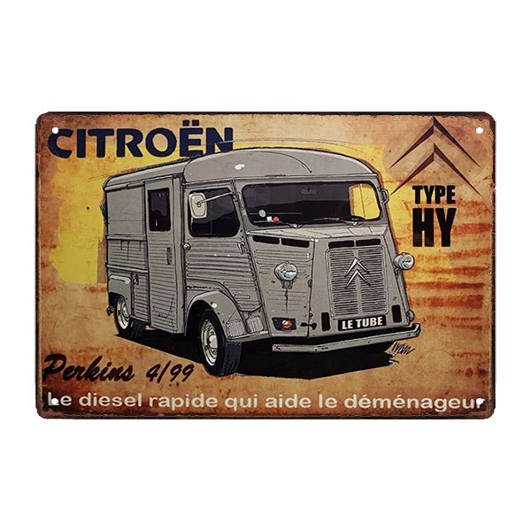 citroen advertising plate with bus citroen advertising plate with bus