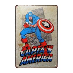 metal captain america advertising plate