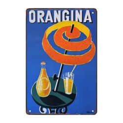 advertising plate metal orangina