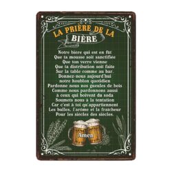 metal advertising plate prayer of beer