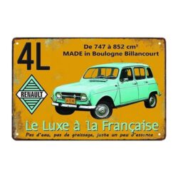 metal renault advertising plate