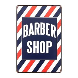 barbershop metallic advertising plate