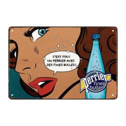 advertising plate perrier fine bulle
