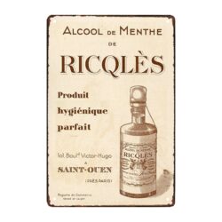 advertising plate ricqles alcohol de mint