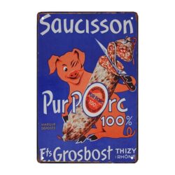 sausage advertising plate