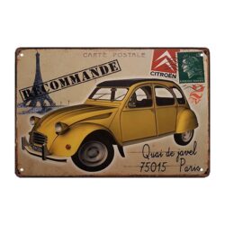 vintage 2cv advertising plate