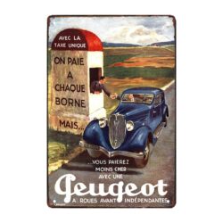 vintage peugeot advertising plate