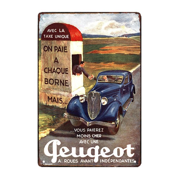 vintage peugeot advertising plate vintage peugeot advertising plate