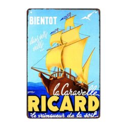 vintage ricard la caravelle advertising plate