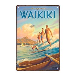 vintage surfing plaque