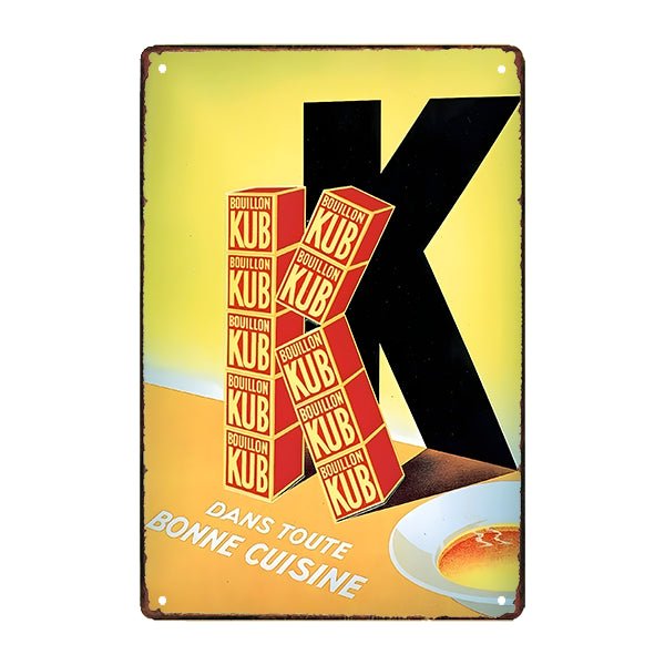 old metal advertising plate bouillon cube old metal advertising plate bouillon cube