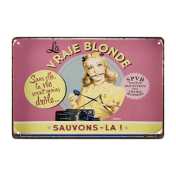humorous metal plate real blonde