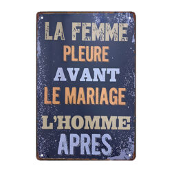 humorous metal wedding plaque