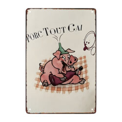 metal plaque humor i am a very cheerful pig
