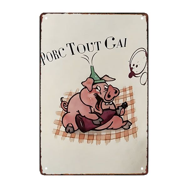 metal plaque humor i am a very cheerful pig metal plaque humor i am a very cheerful pig