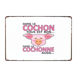 pig humor metal plaque