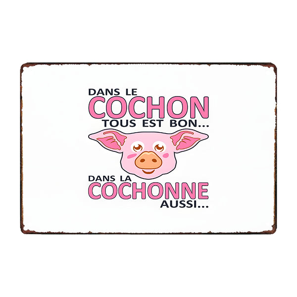 pig humor metal plaque pig humor metal plaque