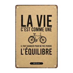 metal plaque life is like a bicycle