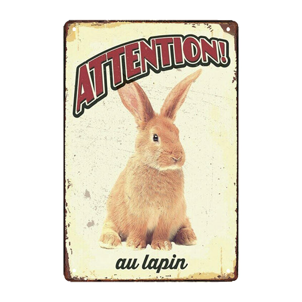 rabbit metal plaque rabbit metal plaque